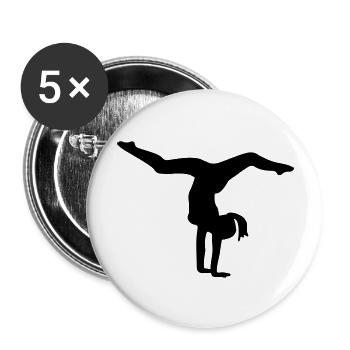 turnen_f1 - Buttons groß 56 mm (5er Pack) - Weiß - Vorne