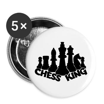 schachkoenig3 - Buttons groß 56 mm (5er Pack) - Weiß - Vorne