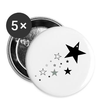 Sterne 1 - Buttons groß 56 mm (5er Pack) - Weiß - Vorne