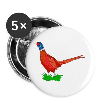 Colored Pheasant Adventure Graphic - Buttons large 2.2''/56 mm (5-pack) - white - Front