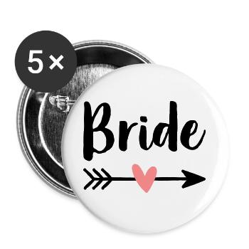 Bride cupid arrow bachelorette party gift - Buttons large 2.2''/56 mm (5-pack) - white - Front
