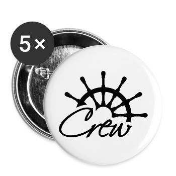 Crew Steuerrad Rang Logo - Buttons groß 56 mm (5er Pack) - Weiß - Vorne