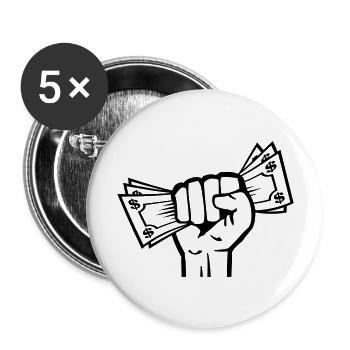 money_in_hand_lu1 - Buttons groß 56 mm (5er Pack) - Weiß - Vorne