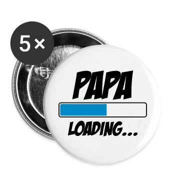 Papa Loading... - Buttons large 2.2''/56 mm (5-pack) - white - Front