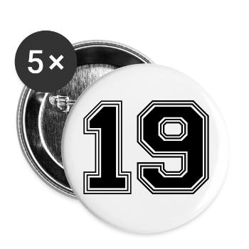 19_numéro_19_(s31) - Lot de 5 grands badges (56 mm) - blanc - Devant