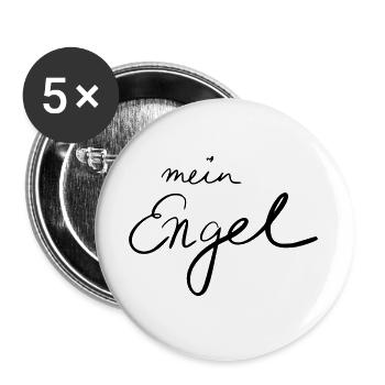 mein Engel - Buttons groß 56 mm (5er Pack) - Weiß - Vorne