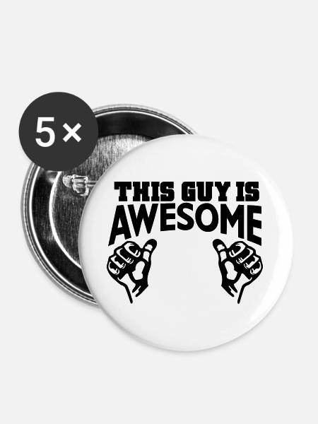 awesome - Buttons groß 56 mm (5er Pack) - Weiß