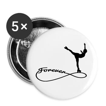 forever rollkunst1 - Buttons groß 56 mm (5er Pack) - Weiß - Vorne