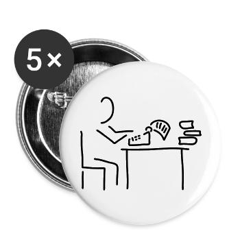 autor schreibt buch - Buttons groß 56 mm (5er Pack) - Weiß - Vorne