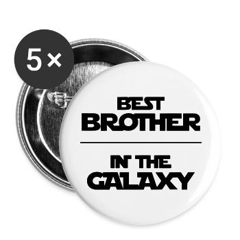 Best Brother In Galaxy - Buttons groß 56 mm (5er Pack) - Weiß - Vorne