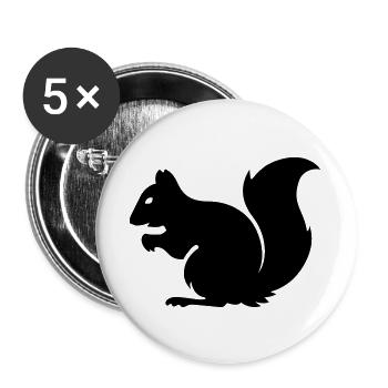 Eichhörnchen - Buttons groß 56 mm (5er Pack) - Weiß - Vorne