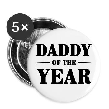Dad / Daddy / Papa / Vati / Pappa / Fête des pères - Buttons large 2.2''/56 mm (5-pack) - white - Front