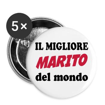 Il migliore marito del mondo 111 - Buttons groß 56 mm (5er Pack) - Weiß - Vorne