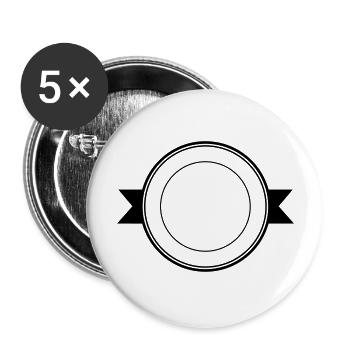 Forme / Symbole / Rond / Custom / Personnaliser - Lot de 5 grands badges (56 mm) - blanc - Devant