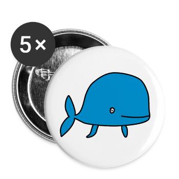 Whale / Wal / Baleine /Baby / Bébé / Birth [S] - Buttons large 2.2''/56 mm (5-pack) - white - Front