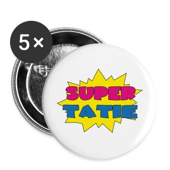 Super tatie - Buttons groß 56 mm (5er Pack) - Weiß - Vorne