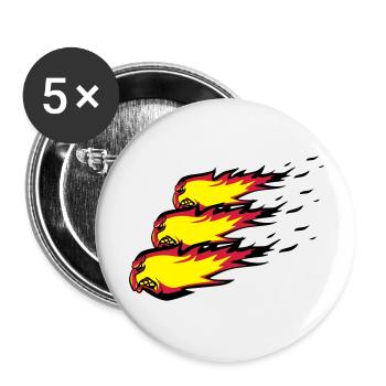 Fire flame fireball formation agro - Buttons large 2.2''/56 mm (5-pack) - white - Front