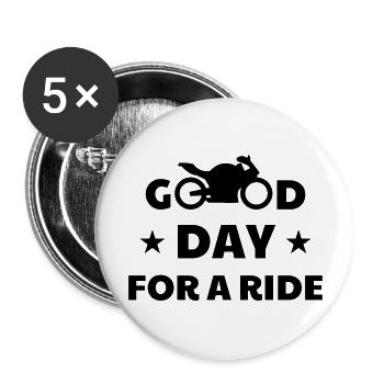 Biker Motorbike Motorrad Moto Motard Speed Sport - Buttons large 2.2''/56 mm (5-pack) - white - Front