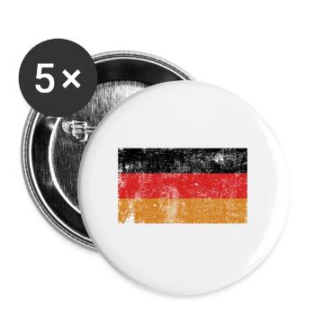 Flag Germany Flag Grunge Retro Vintage - Buttons large 2.2''/56 mm (5-pack) - white - Front