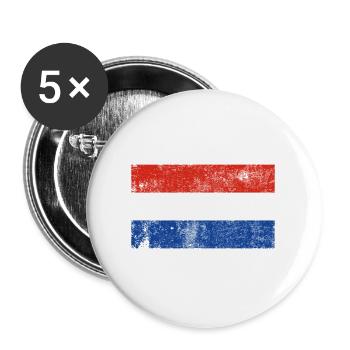 Flagge Niederlande Fahne Grunge Retro Vintage - Buttons groß 56 mm (5er Pack) - Weiß - Vorne