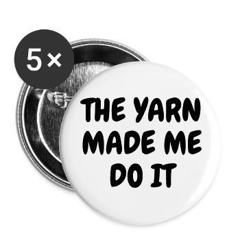 Tricot / Tricoter / Tricoteuse / Broderie - Lot de 5 grands badges (56 mm) - blanc - Devant