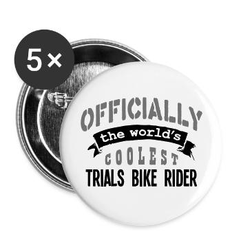 trials bike rider officially the worlds - Buttons large 2.2''/56 mm (5-pack) - white - Front
