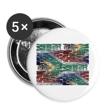 Südafrika - Kunstdesign - Buttons groß 56 mm (5er Pack) - Weiß - Vorne