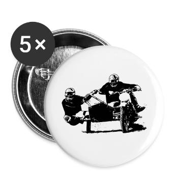 Sidecar Moto Cross - Buttons groß 56 mm (5er Pack) - Weiß - Vorne