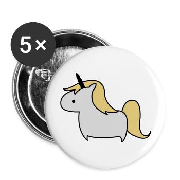 unicorn_002 - Buttons groß 56 mm (5er Pack) - Weiß - Vorne