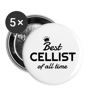 violoncelle violoncelliste Musique Musicien - Lot de 5 grands badges (56 mm) - blanc - Devant