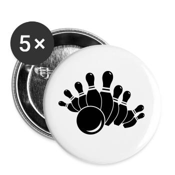 sport kegeln - Buttons groß 56 mm (5er Pack) - Weiß - Vorne