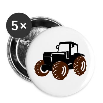 traktor - Buttons groß 56 mm (5er Pack) - Weiß - Vorne