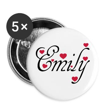 ♥ټI Love Emily-Vector Cute Confession Designټ♥ - Buttons large 2.2''/56 mm (5-pack) - white - Front