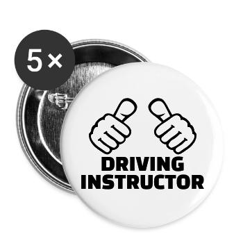Driving instructor - Buttons large 2.2''/56 mm (5-pack) - white - Front