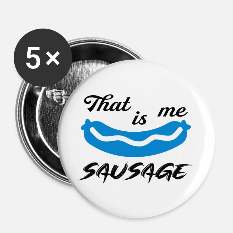 That is me sausage - Buttons large 2.2''/56 mm (5-pack) - white
