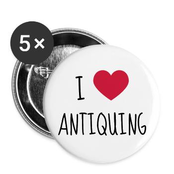 Flohmarkt / Trödler / Antiquar / Antike - Buttons groß 56 mm (5er Pack) - Weiß - Vorne