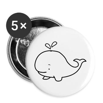 suesser_wal_01 - Buttons groß 56 mm (5er Pack) - Weiß - Vorne