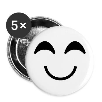 smile_face_1 - Buttons large 2.2''/56 mm (5-pack) - white - Front