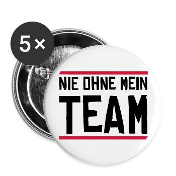 nie ohne mein team - Buttons groß 56 mm (5er Pack) - Weiß - Vorne