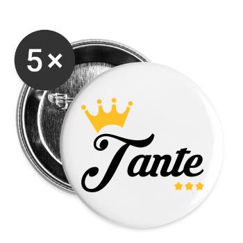 Oncle / Tante / Cousin / Cousine - Lot de 5 grands badges (56 mm) - blanc - Devant