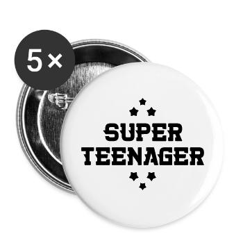adolescent / enfant / ado / adolescente - Lot de 5 grands badges (56 mm) - blanc - Devant