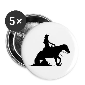 Equitation Western Equestre - Reining - Lot de 5 grands badges (56 mm) - blanc - Devant