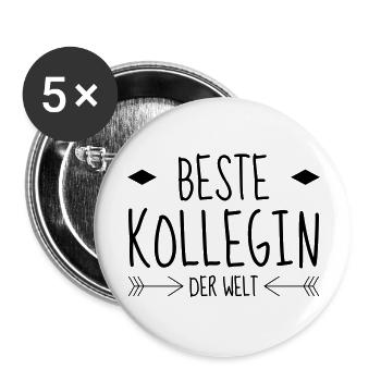 Kollegen / Kollegin / Unternehmen / Büro - Buttons groß 56 mm (5er Pack) - Weiß - Vorne