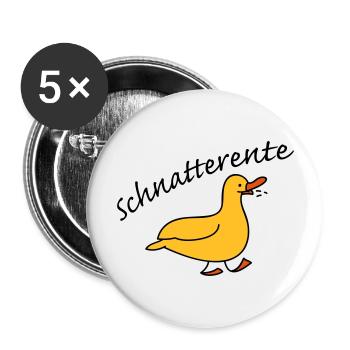 Schnatterente - Buttons groß 56 mm (5er Pack) - Weiß - Vorne