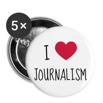 Journalist / Journalismus / Zeitung / Reporter - Buttons groß 56 mm (5er Pack) - Weiß - Vorne