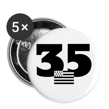 Bretagne / Breton / Bretonne / BZH / Breizh - Lot de 5 grands badges (56 mm) - blanc - Devant