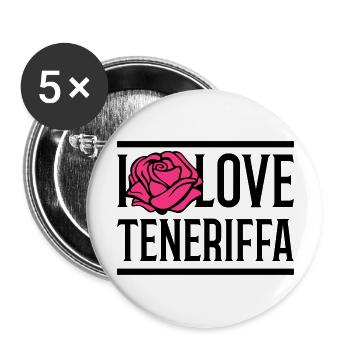 i love teneriffa - Buttons groß 56 mm (5er Pack) - Weiß - Vorne