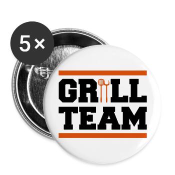 grill team design - Buttons groß 56 mm (5er Pack) - Weiß - Vorne