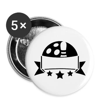 étoiles bannière texte champ écrire bowling grève - Lot de 5 grands badges (56 mm) - blanc - Devant