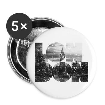 London - Buttons groß 56 mm (5er Pack) - Weiß - Vorne
